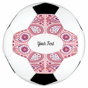 Pretty Pink Abstract With Flowers Tear Drop Shapes Soccer Ball