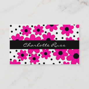 Pretty Pink and Black Flowers Mummy Card