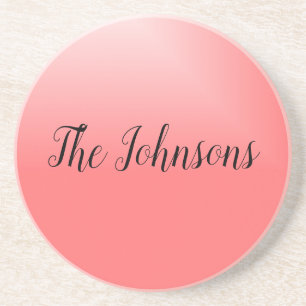 Pretty Pink and Black Name Coaster
