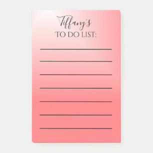 Pretty pink and black ombre to do list post-it notes
