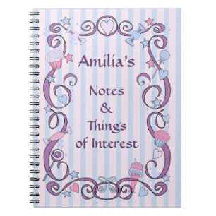 Pretty Pink and Blue Spiral Notebook