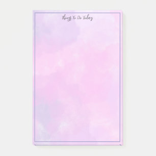 Pretty Pink and Blue Watercolor To Do List Modern Post-it Notes