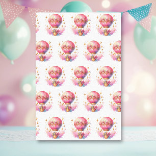 Pretty Pink and Gold Hot Air Balloons  Tissue Paper