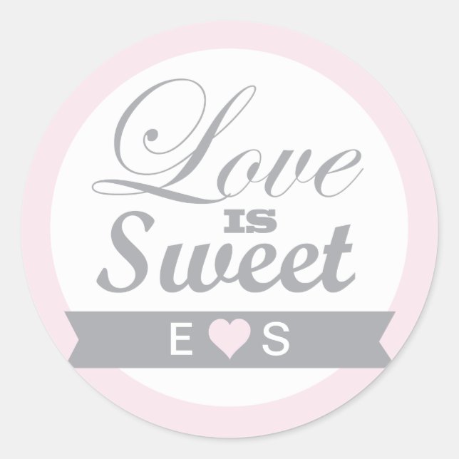 Pretty Pink and Grey Favour Stickers (Front)