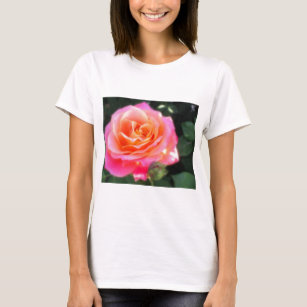 Pretty Pink and Orange Rose Macro Photo T-Shirt