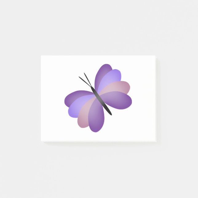 Pretty Pink and Purple Butterfly Post-it Notes (Front)