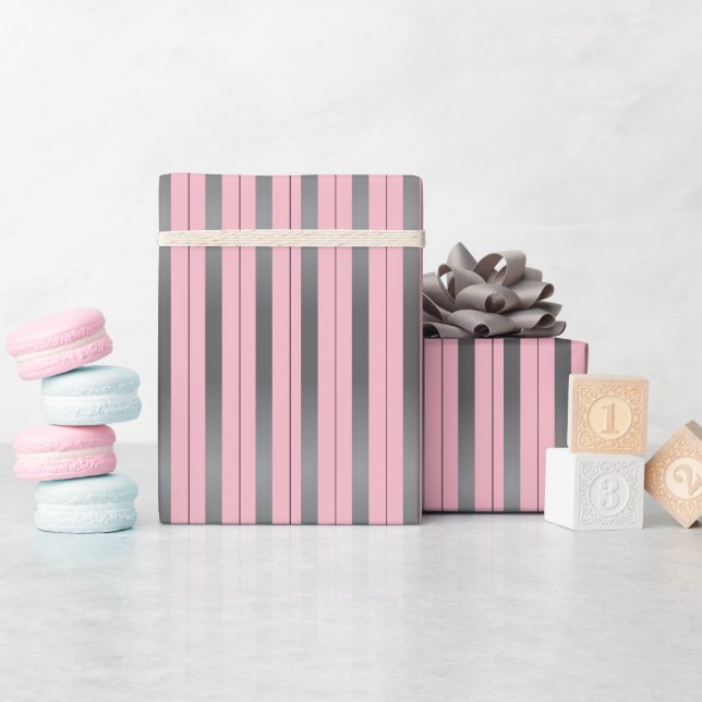 Pretty pink and silver wrapping paper (Baby Shower)