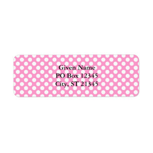Pretty Pink and White Dot Return Address Label