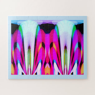 Pretty pink and white fountains art jigsaw puzzle