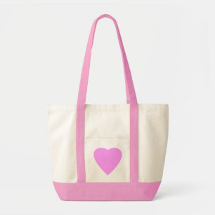 Pretty Pink and White Love Heart. Tote Bag