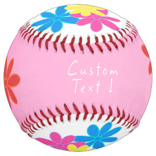 PRETTY PINK AND WHITE WITH BUNCH OF SMALL FLOWERS SOFTBALL