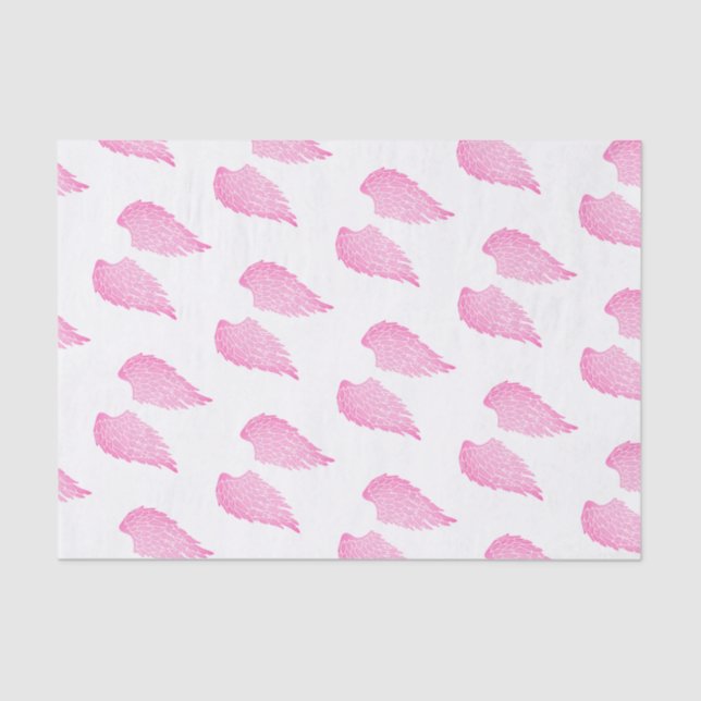 Pretty Pink Angel Wings & White Tissue Paper (Front)