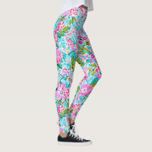Pretty Pink Aqua Blue Chic Trendy Pastel Floral