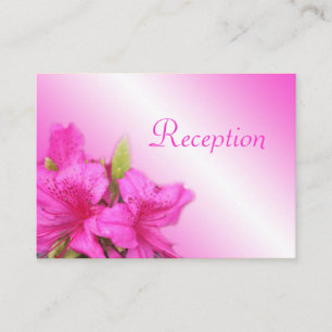 Pretty pink azalea flowers wedding reception cards