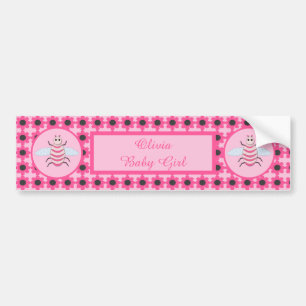 Pretty Pink Baby Girl Bee Custom Bumper Sticker