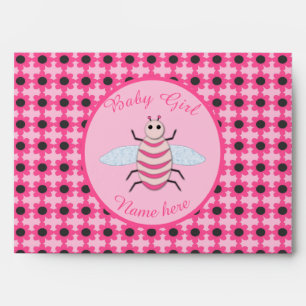 Pretty Pink Baby Girl Bee Custom Envelope