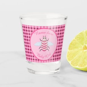 Pretty Pink Baby Girl Bee Custom Shot Glass