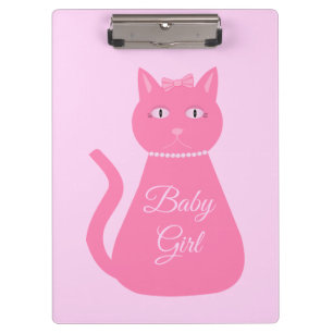 Pretty Pink Baby Girl Cat Custom Clipboard
