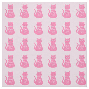 Pretty Pink Baby Girl Cat Custom Fabric