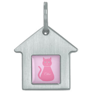 Pretty Pink Baby Girl Cat Custom Pet ID Tag