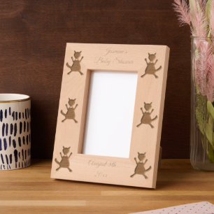 Pretty Pink Baby Girl Fox Baby Shower Custom Etched Frames