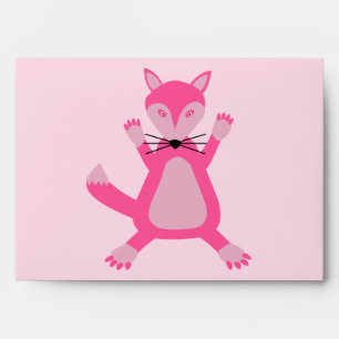 Pretty Pink Baby Girl Fox Baby Shower Envelope