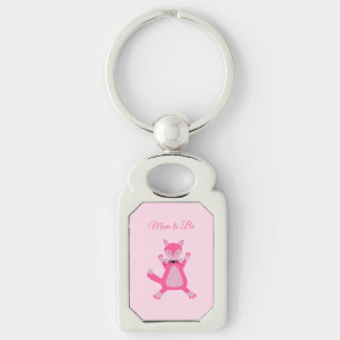 Pretty Pink Baby Girl Fox Custom Mum to Be Key Ring
