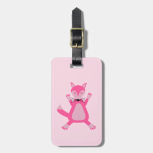 Pretty Pink Baby Girl Fox Custom Name Luggage Tag