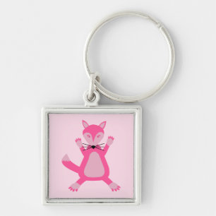 Pretty Pink Baby Girl Fox Key Ring