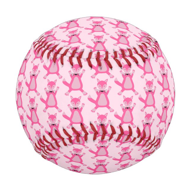 Pretty Pink Baby Girl Fox Patterned Baseball (Front)