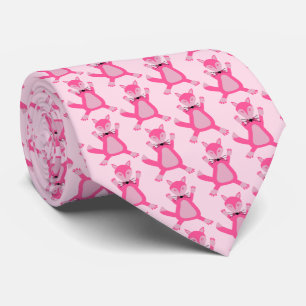 Pretty Pink Baby Girl Fox Patterned Tie