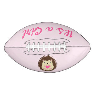 Pretty Pink Baby Girl Hedgehog Gender Reveal Football