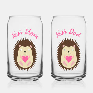Pretty Pink Baby Girl Hedgehog New Parents Can Glass