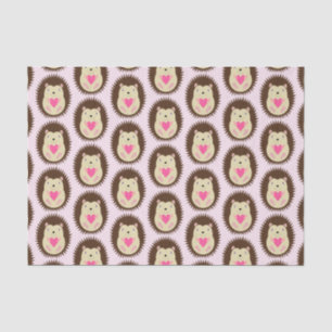 Pretty Pink Baby Girl Hedgehog Patterned Tissue Paper