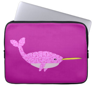 Pretty Pink Baby Girl Narwhal Laptop Sleeve