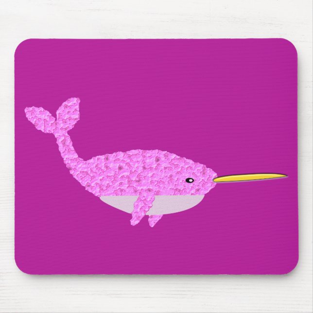 Pretty Pink Baby Girl Narwhal Mouse Pad (Front)