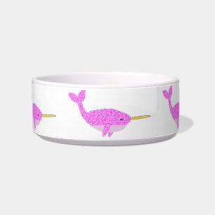 Pretty Pink Baby Girl Narwhal Patterned Bowl