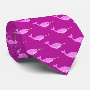 Pretty Pink Baby Girl Narwhal Patterned Tie