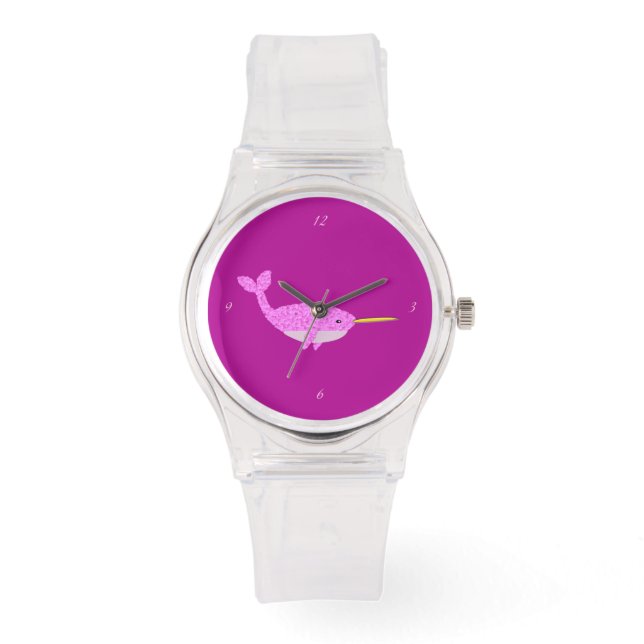 Pretty Pink Baby Girl Narwhal Watch (Front)