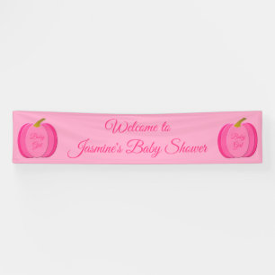 Pretty Pink Baby Girl Pumpkin Custom Baby Shower Banner