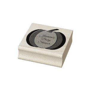 Pretty Pink Baby Girl Pumpkin Custom Baby Shower Rubber Stamp