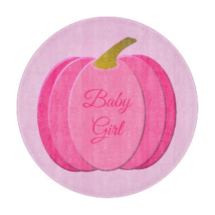 Pretty Pink Baby Girl Pumpkin Custom Cutting Board