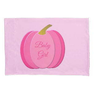 Pretty Pink Baby Girl Pumpkin Custom Double Sided Pillowcase