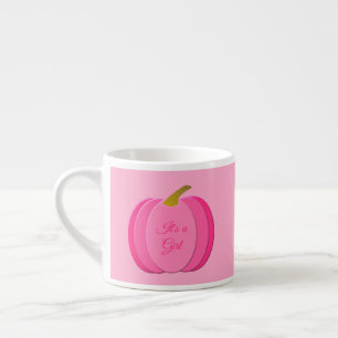 Pretty Pink Baby Girl Pumpkin Custom Espresso Cup