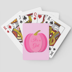 Pretty Pink Baby Girl Pumpkin Custom Playing Cards