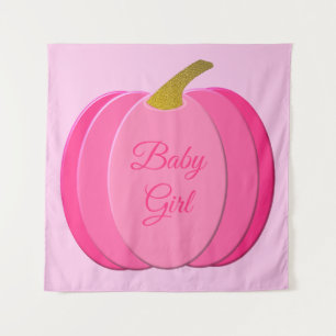 Pretty Pink Baby Girl Pumpkin Custom Tapestry