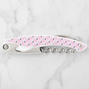 Pretty Pink Baby Girl Stork Corkscrew