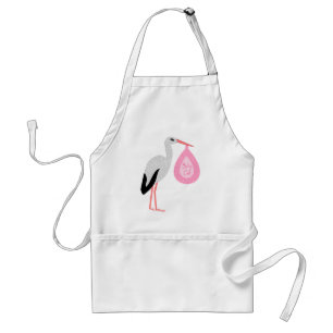 Pretty Pink Baby Girl Stork Standard Apron