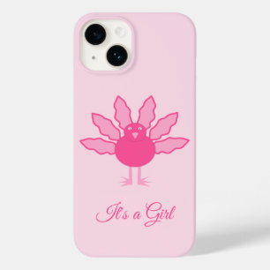 Pretty Pink Baby Girl Thanksgiving Turkey Custom Case-Mate iPhone 14 Case