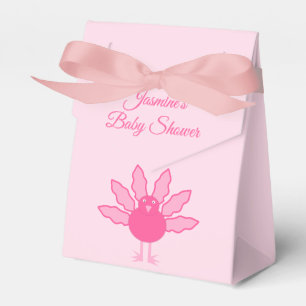 Pretty Pink Baby Girl Thanksgiving Turkey Custom Favour Box